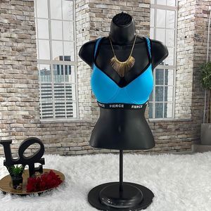 Women’s Fierce Turquoise And Black Racer Back Padded Sports Bra (XL) EK06